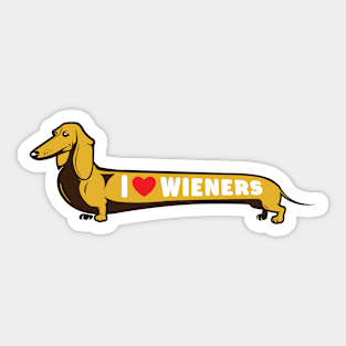 I Love Wieners Dog Art Sticker